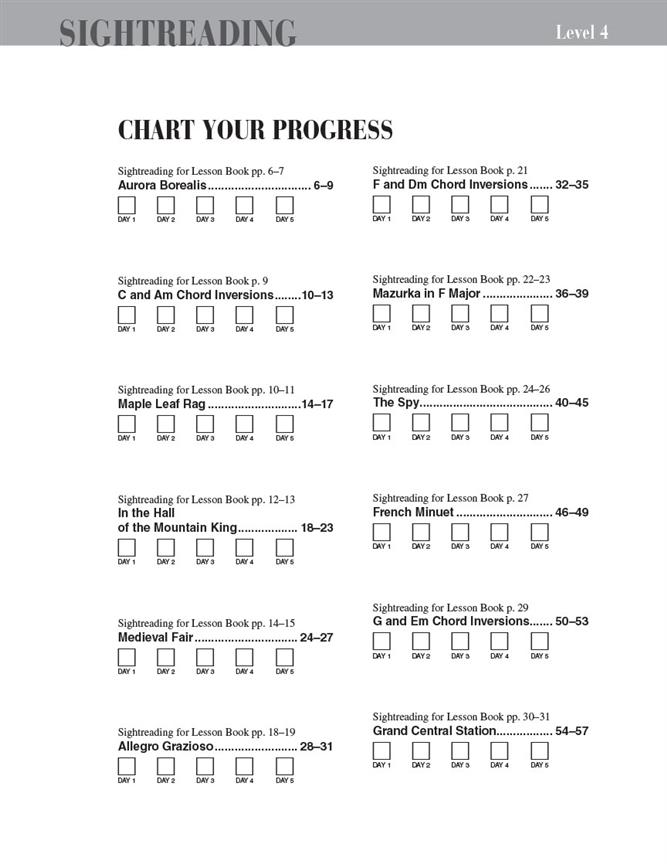 Piano Adventures Level 4 - Sightreading Book 