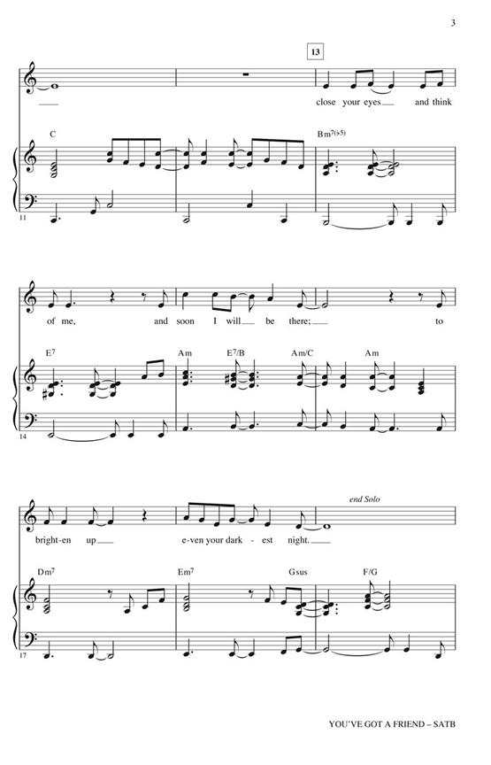 You've Got a Friend - pro sbor SATB