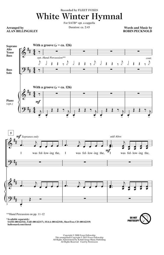 White Winter Hymnal - pro sbor SATB