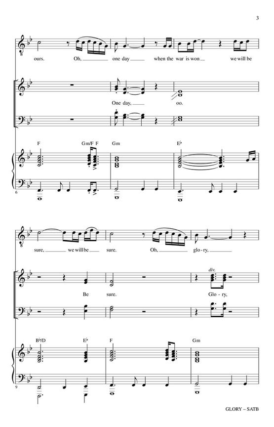 Glory - from Selma - pro sbor SATB