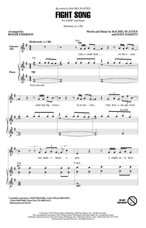 Fight Song - pro sbor SATB