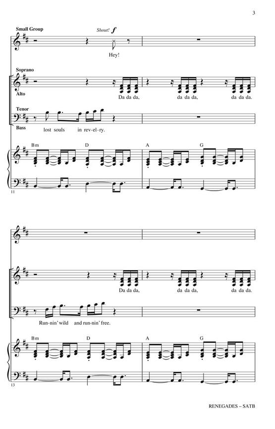 Renegades - pro sbor SATB