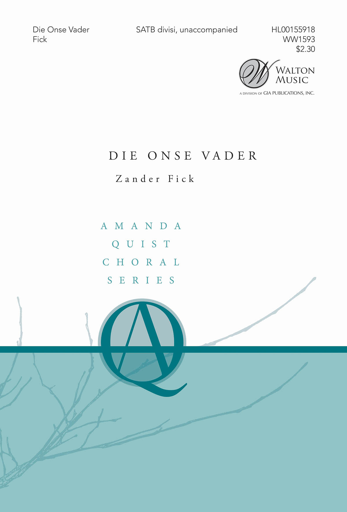 Die Onse Vader - The Lord's Prayer - pro sbor SATB a Cappella