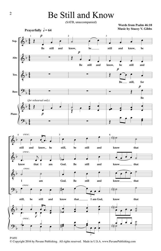 Be Still and Know - pro sbor SATB a Cappella