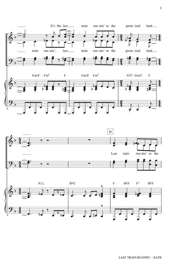 Last Train Runnin' - pro sbor SATB