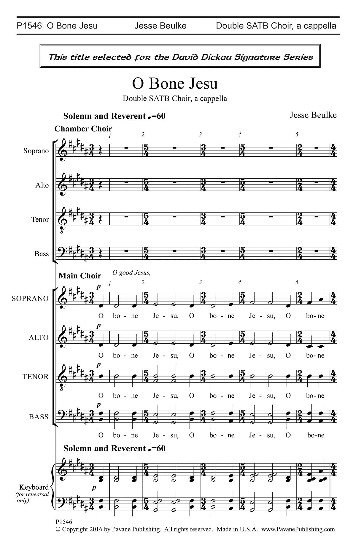 O Bone Jesu - pro sbor SATB a Cappella