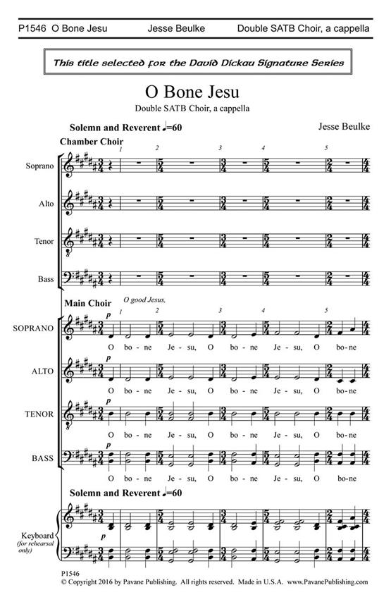 O Bone Jesu - pro sbor SATB a Cappella