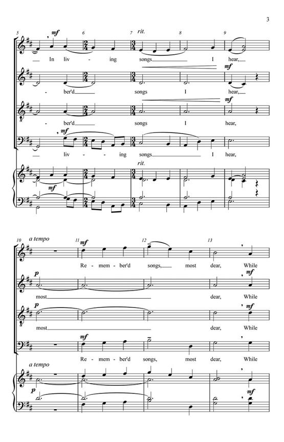 Remember'd Songs Most Dear - pro sbor SATB a Cappella