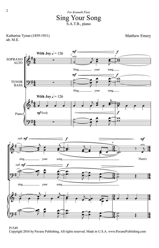 Sing Your Song - pro sbor SATB