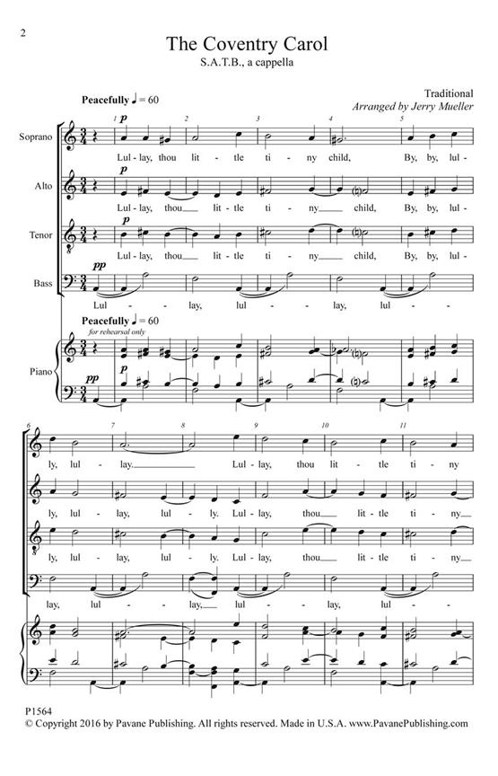 The Coventry Carol - pro sbor SATB a Cappella