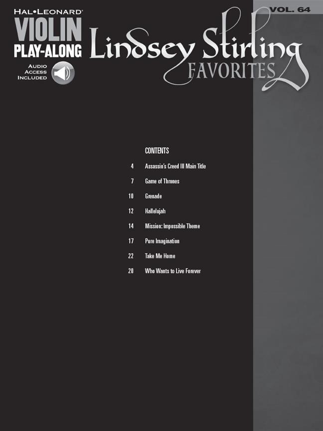 Lindsey Stirling Favorites - Violin Play-Along Volume 64