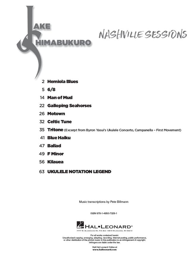 Jake Shimabukuro: Nashville Sessions - noty pro ukulele