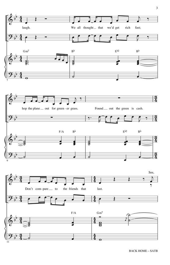 Back Home - pro sbor SATB