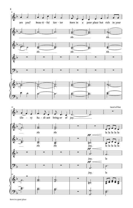 Born in a Poor Place - pro sbor SATB a Cappella