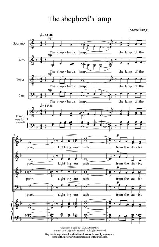 The Shepherd's Lamp Carol - pro sbor SATB a Cappella