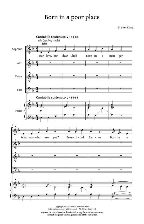 Born in a Poor Place - pro sbor SATB