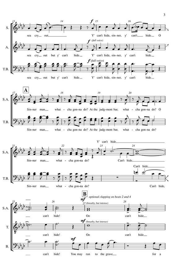 Can't Hide Sinner - pro sbor SATB