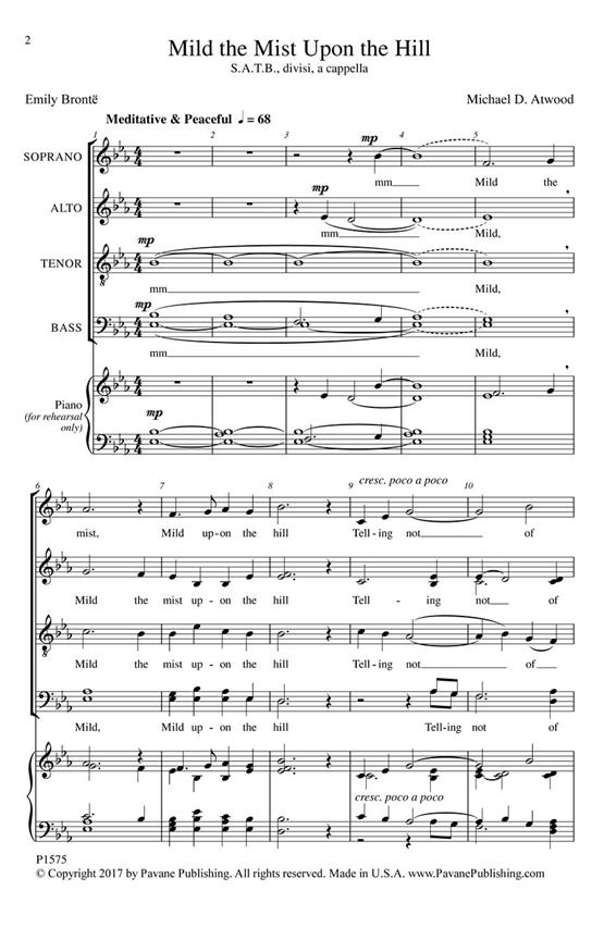 Mild the Mist upon the Hill - pro sbor SATB