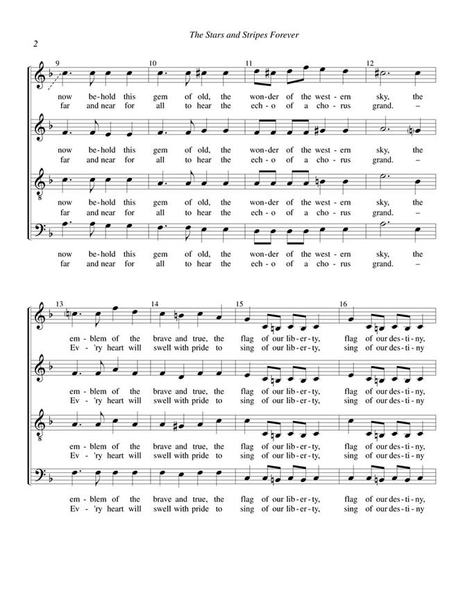 The Stars and Stripes Forever - pro sbor SATB a Cappella