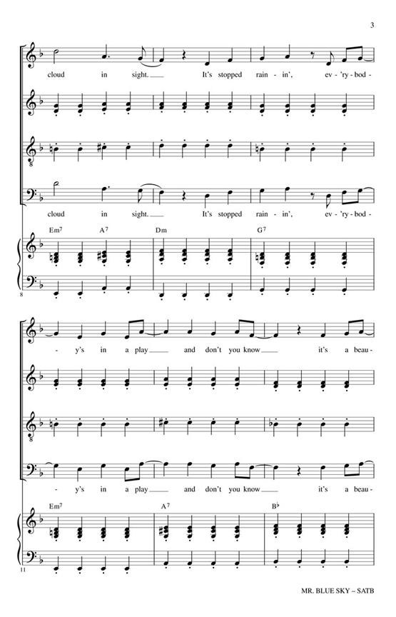 Mr. Blue Sky - noty pro sbor SATB