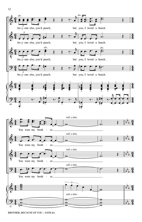 Brother, Because Of You (from tyler's Suite) - noty pro sbor SATB