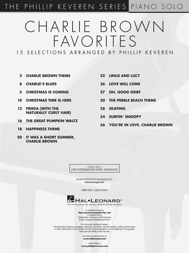 Charlie Brown Favorites - 15 Selections Arranged by Phillip Keveren - noty pro děti