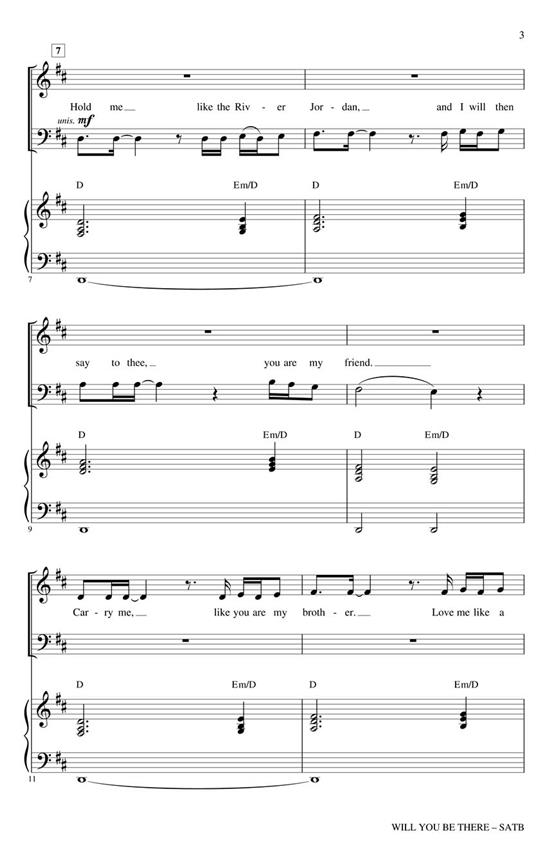 Will You Be There - pro sbor SATB