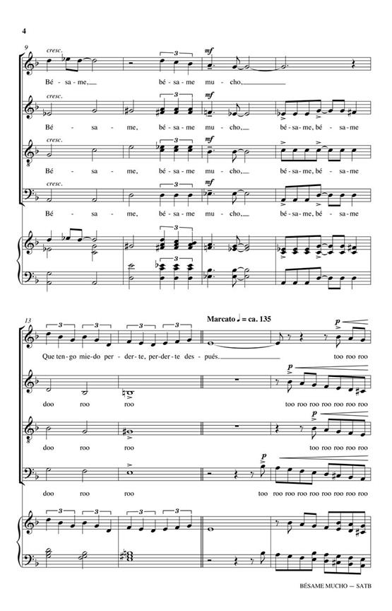 Besame Mucho - noty pro sbor SATB