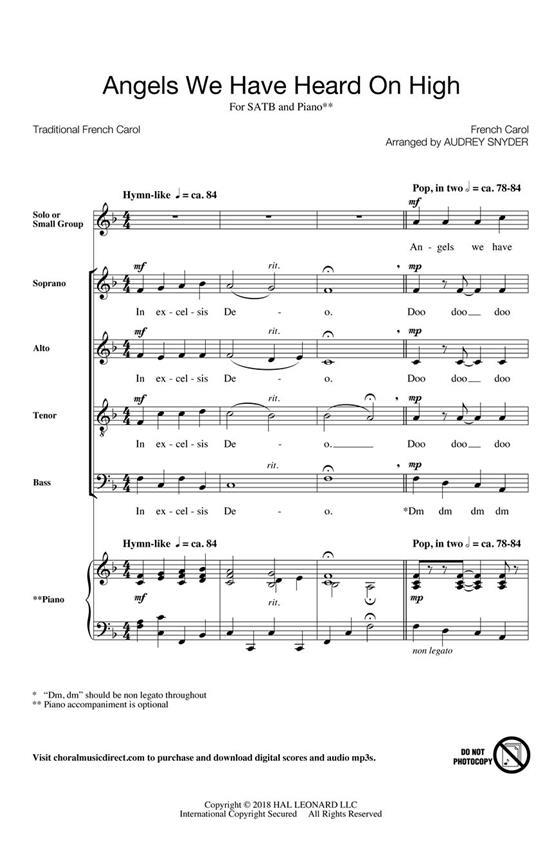 Angels We Have Heard on High - pro sbor SATB