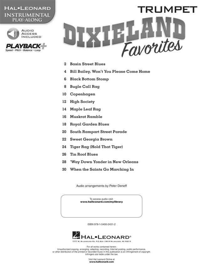 Dixieland Favorites - Trumpet - Instrumental Play-Along - noty pro trumpetu