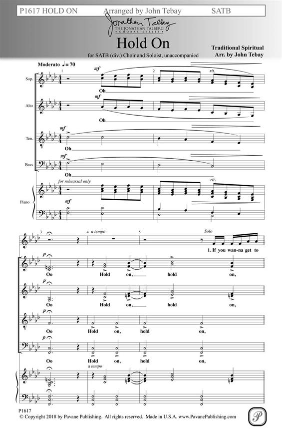 Hold On - pro sbor SATB