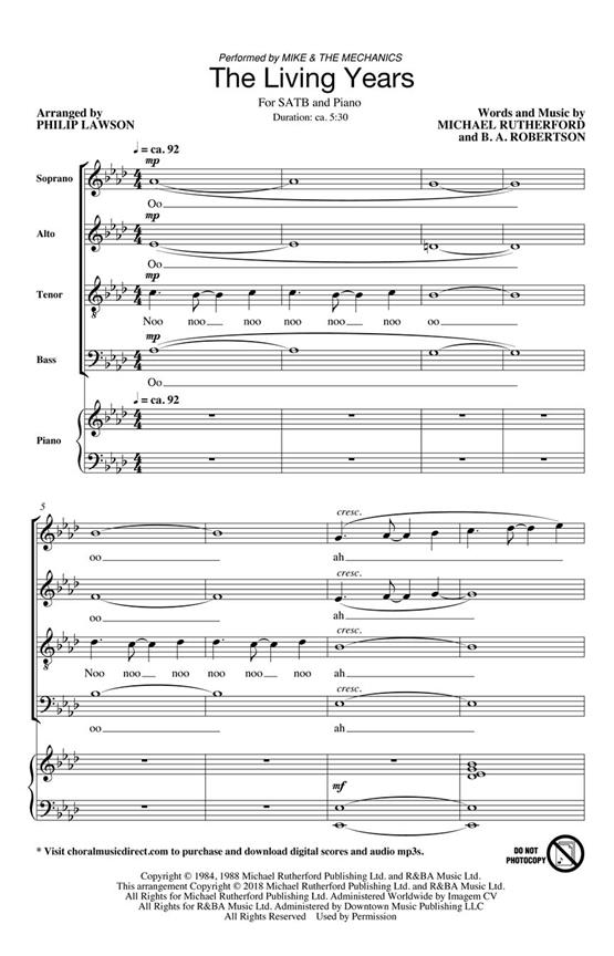 The Living Years - pro sbor SATB