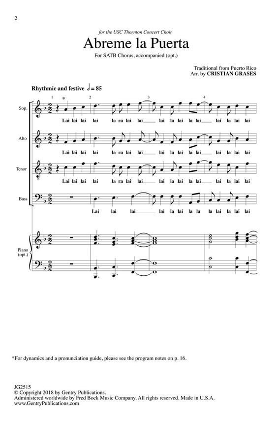 Abreme La Puerta - pro sbor SATB