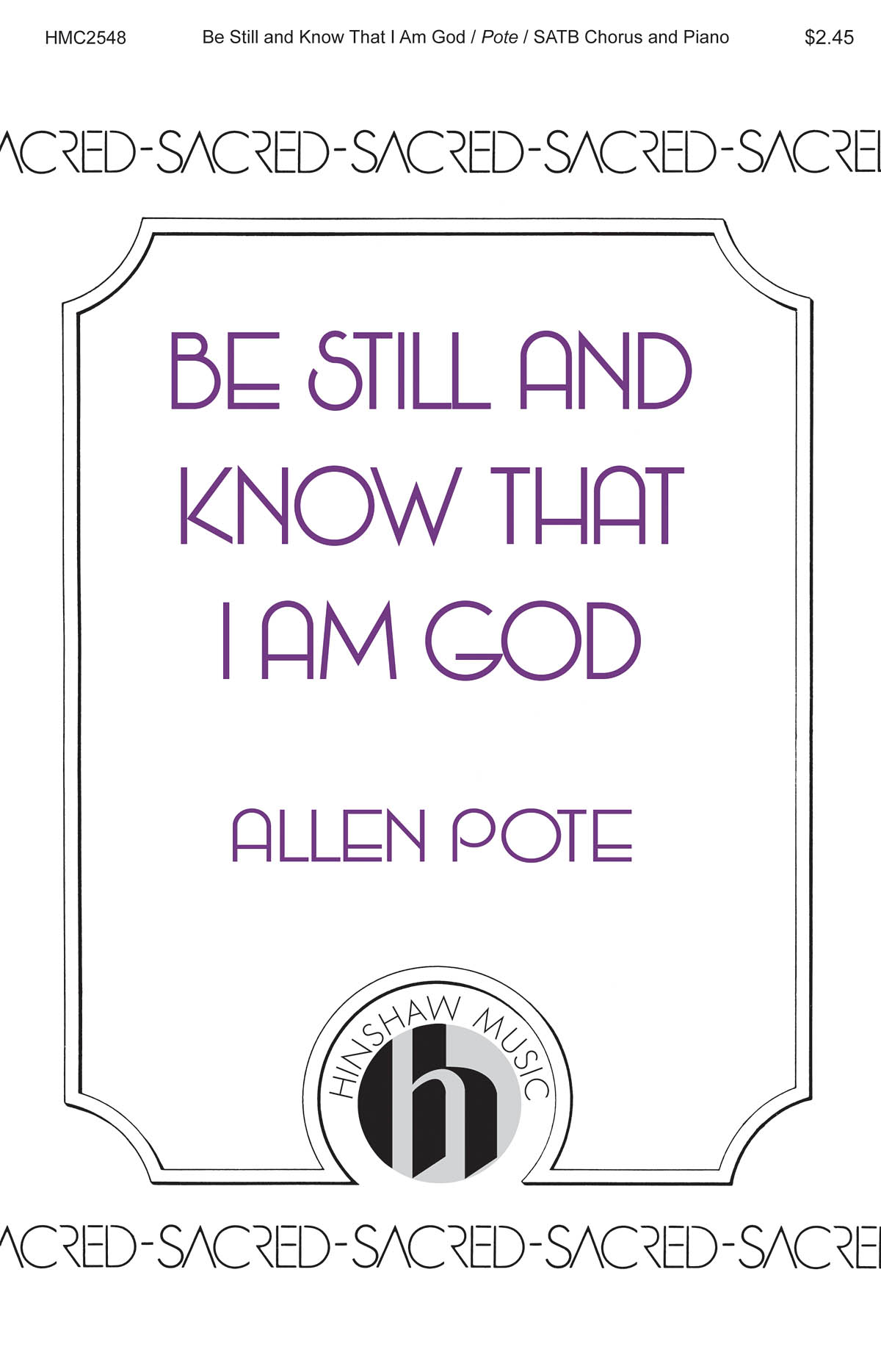 Be Still and Know That I Am God - pro sbor SATB