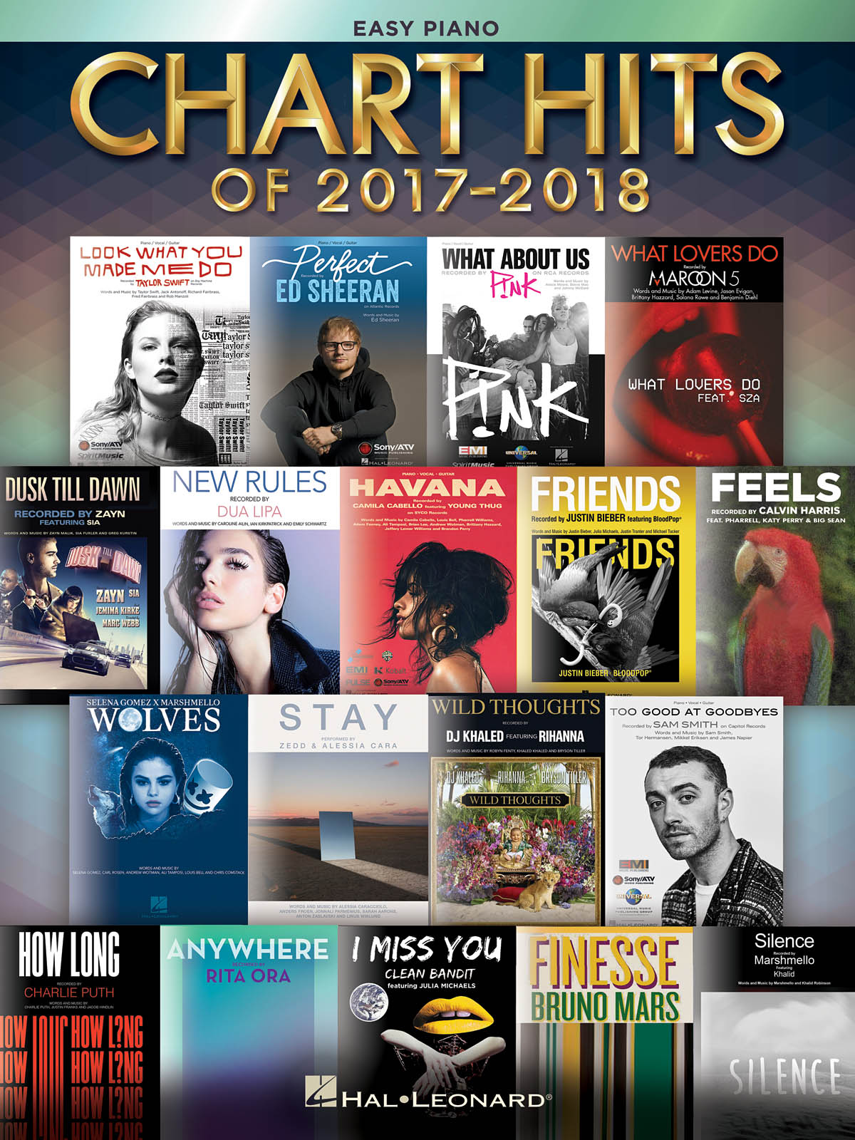 Chart Hits of 2017-2018 - European Version - Easy Piano klavír kniha pro děti