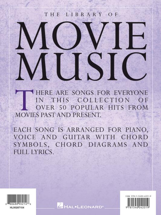 Library of Movie Music - písně pro klavír, zpěv a kytaru