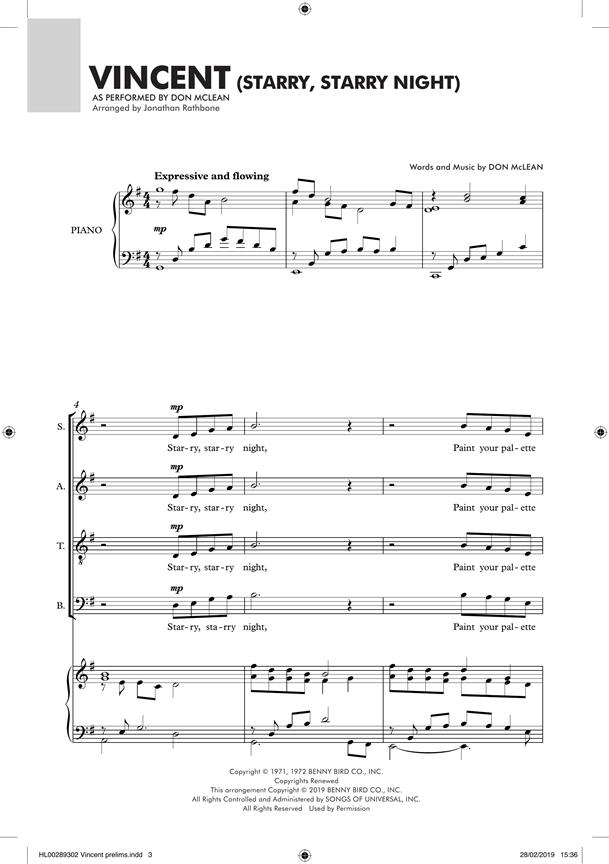 Vincent (Starry Starry Night) - pro sbor SATB