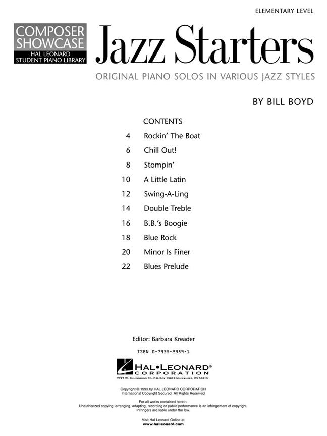 Jazz Starters - jazzové noty na klavír