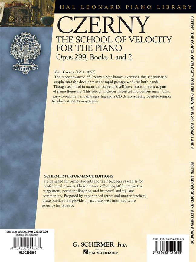 The School Of Velocity For The Piano Op.299 - pro klavír