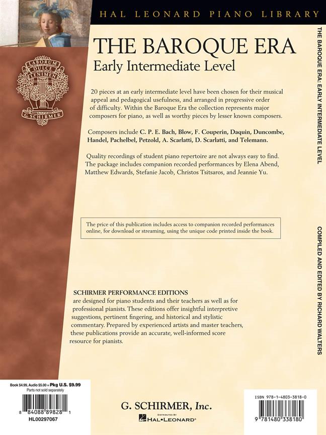 The Baroque Era - Early Intermediate Level - 20 Pieces by 12 Composers - klasické skladby pro klavír