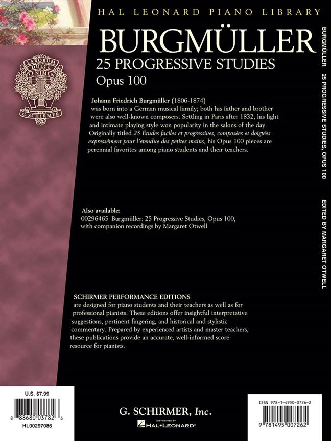 25 Progressive Studies, Op. 100 - klasické skladby pro klavír