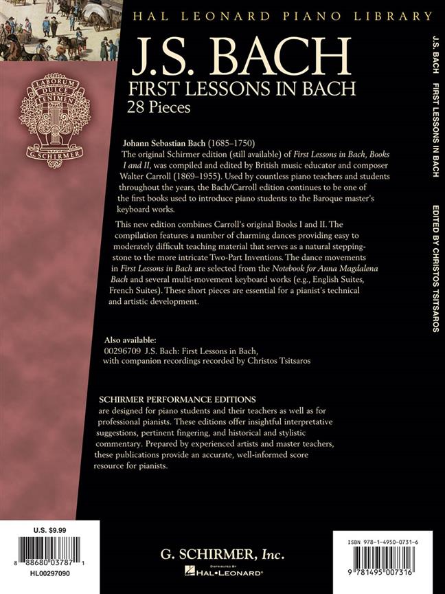 First Lessons In Bach - 28 Pieces - na klavír