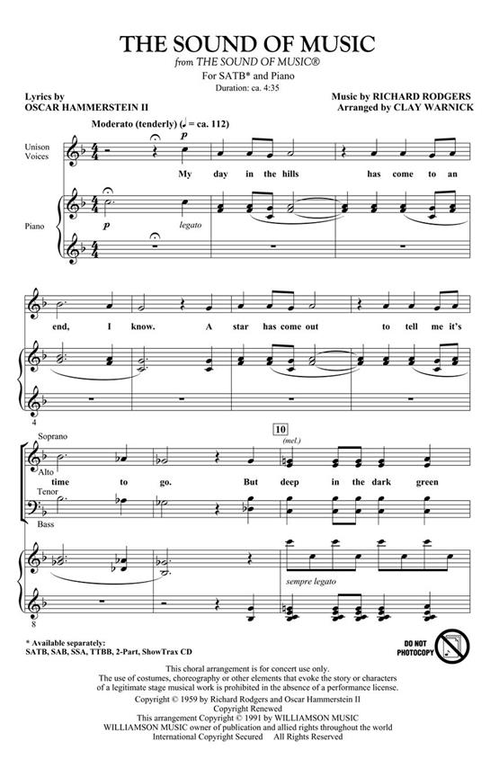 The Sound Of Music - noty pro sbor SATB a doprovod