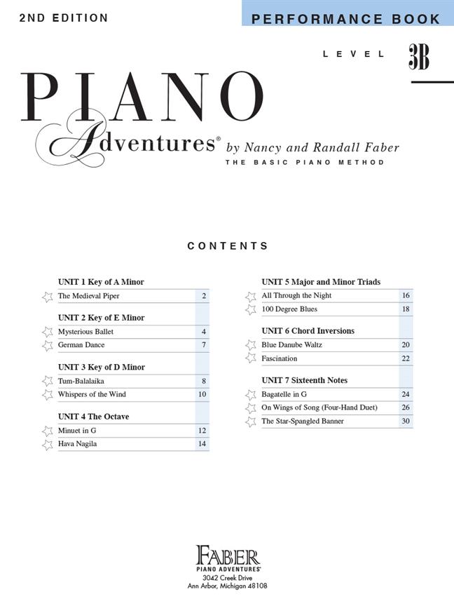 Piano Adventures Level 3B - Peformance Book - 2nd Edition - škola hry na klavír