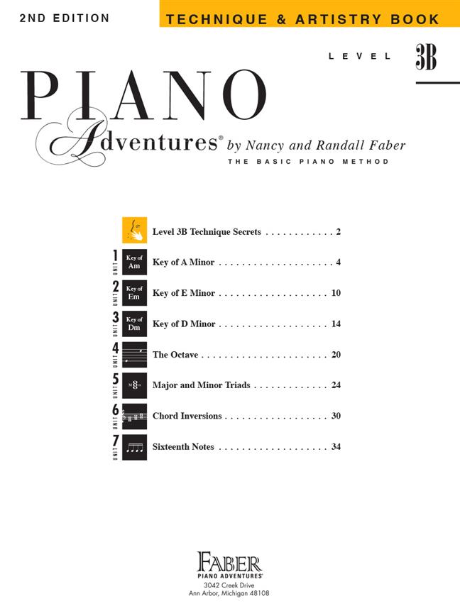 Piano Adventured Technique & Artistry Book - Level 3B - škola hry na klavír