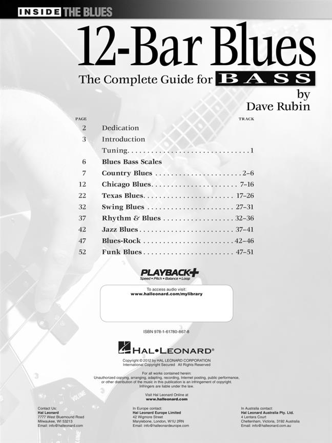 12-Bar Blues  - The complete guide to bass - noty pro basovou kytaru