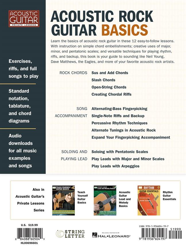 Acoustic Rock Guitar Basics - Access to Audio Downloads Included - pro kytaru