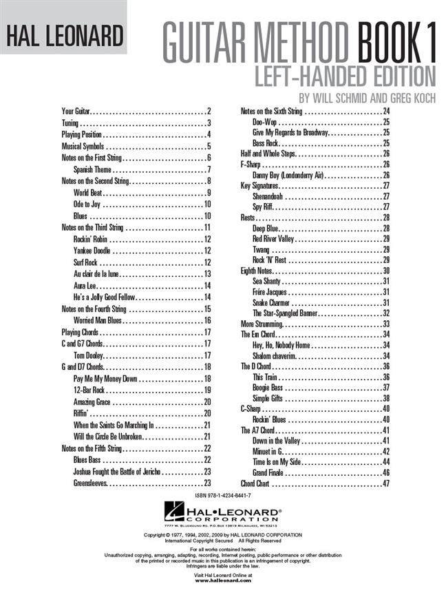 Guitar Method 1 Left-Handed Edition - Hal Leonard Guitar Method - pro kytaru