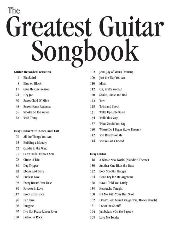 The greatest guitar songbook kytara noty