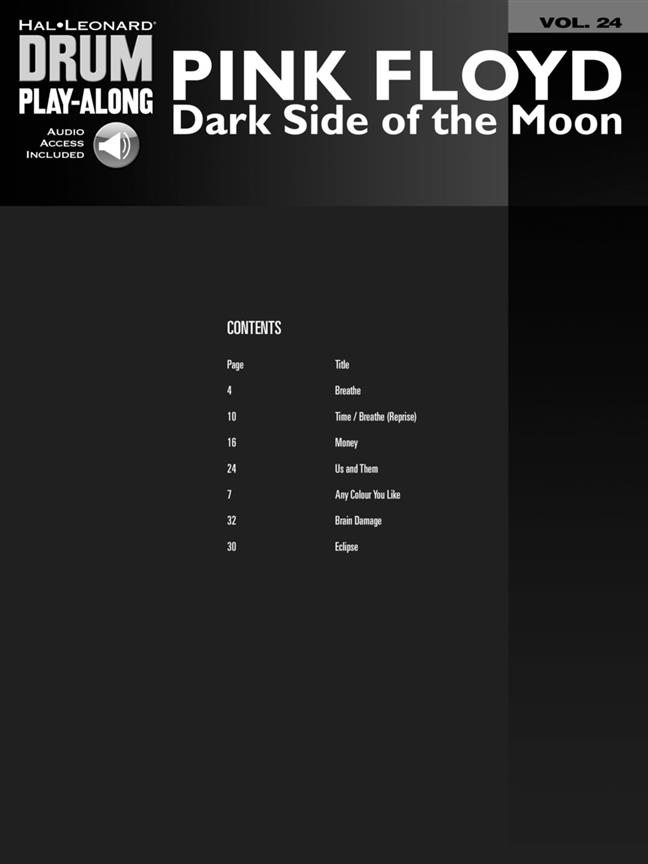 Pink Floyd - Dark Side of the Moon - Drum Play-Along Volume 24 - noty na bicí